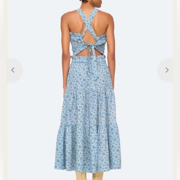 Sea New York Ida Apron Dress in Blue Floral - Picture 2 of 6